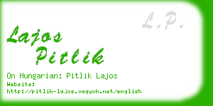 lajos pitlik business card